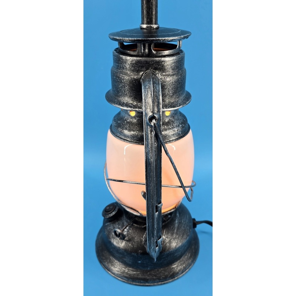 Lantern Table Lamp Living Room Metal & Plastic Touch Dimmable Farmhouse Rustic - Picture 4 of 8